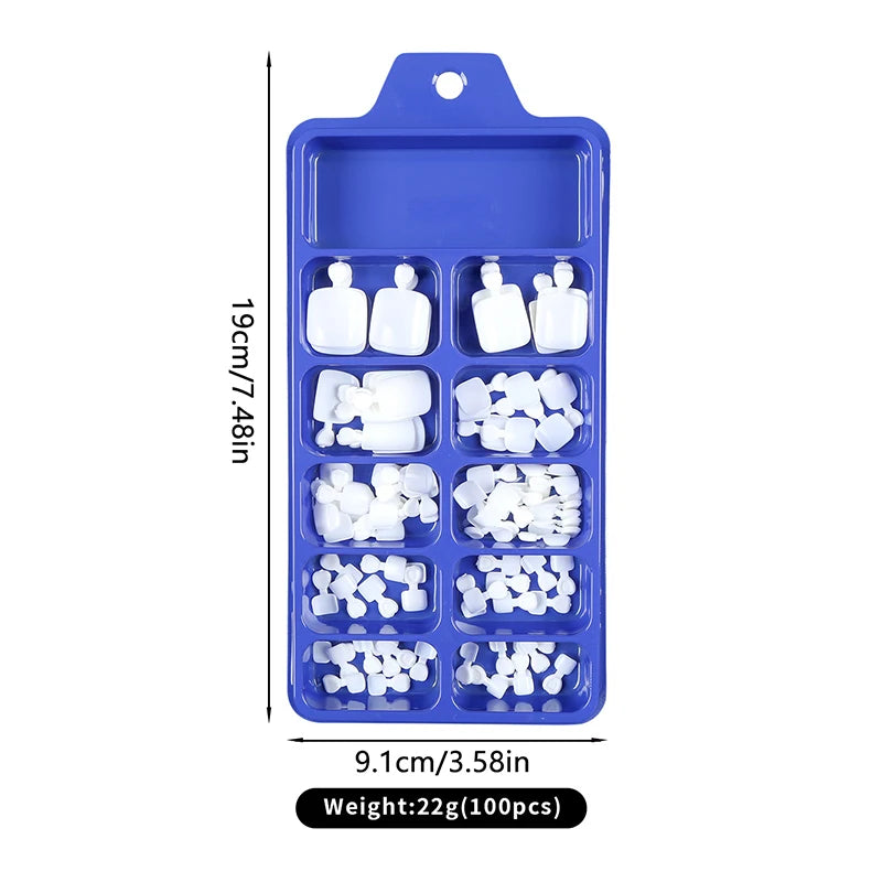 Fake Toenail Natural Solid Press Toe Foot Full Cover Square Nails Art Qme
