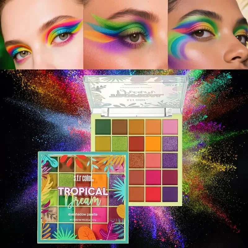 25 Colors Eyeshadow Palette Matte Shimmer Pigmented Rainbow Eye Qme