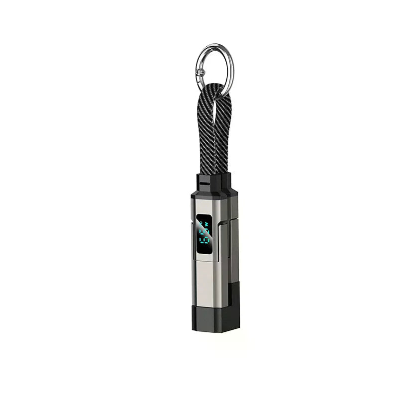 Fast Charging 4-in-1 Keychain Data Cable Smart Digital Display Qme
