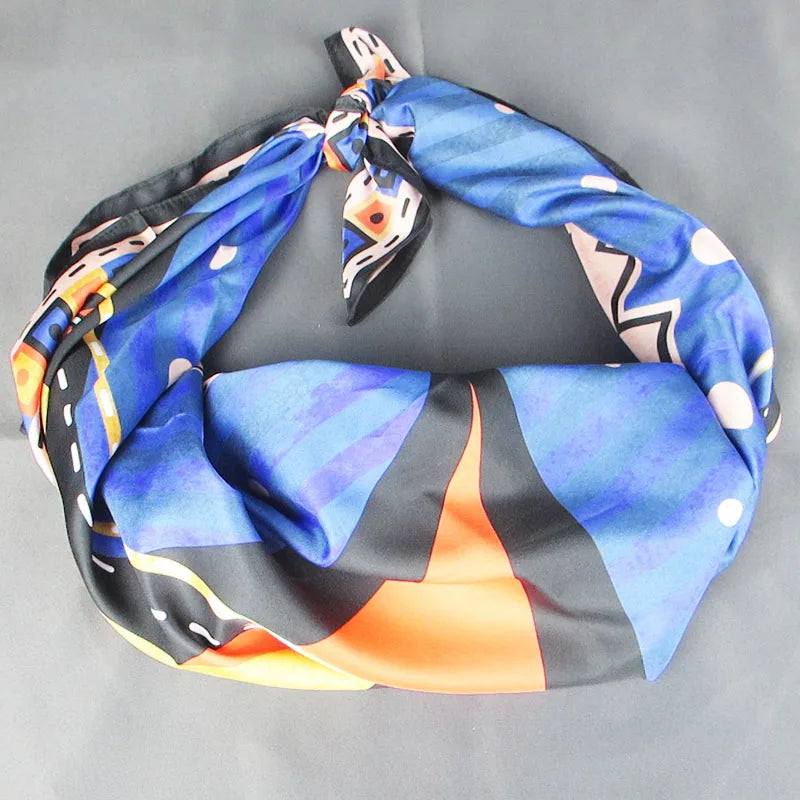 Luxury Square Scarf Women Twill Silk Scarves Wraps Beach Shawl Hijabs Qme