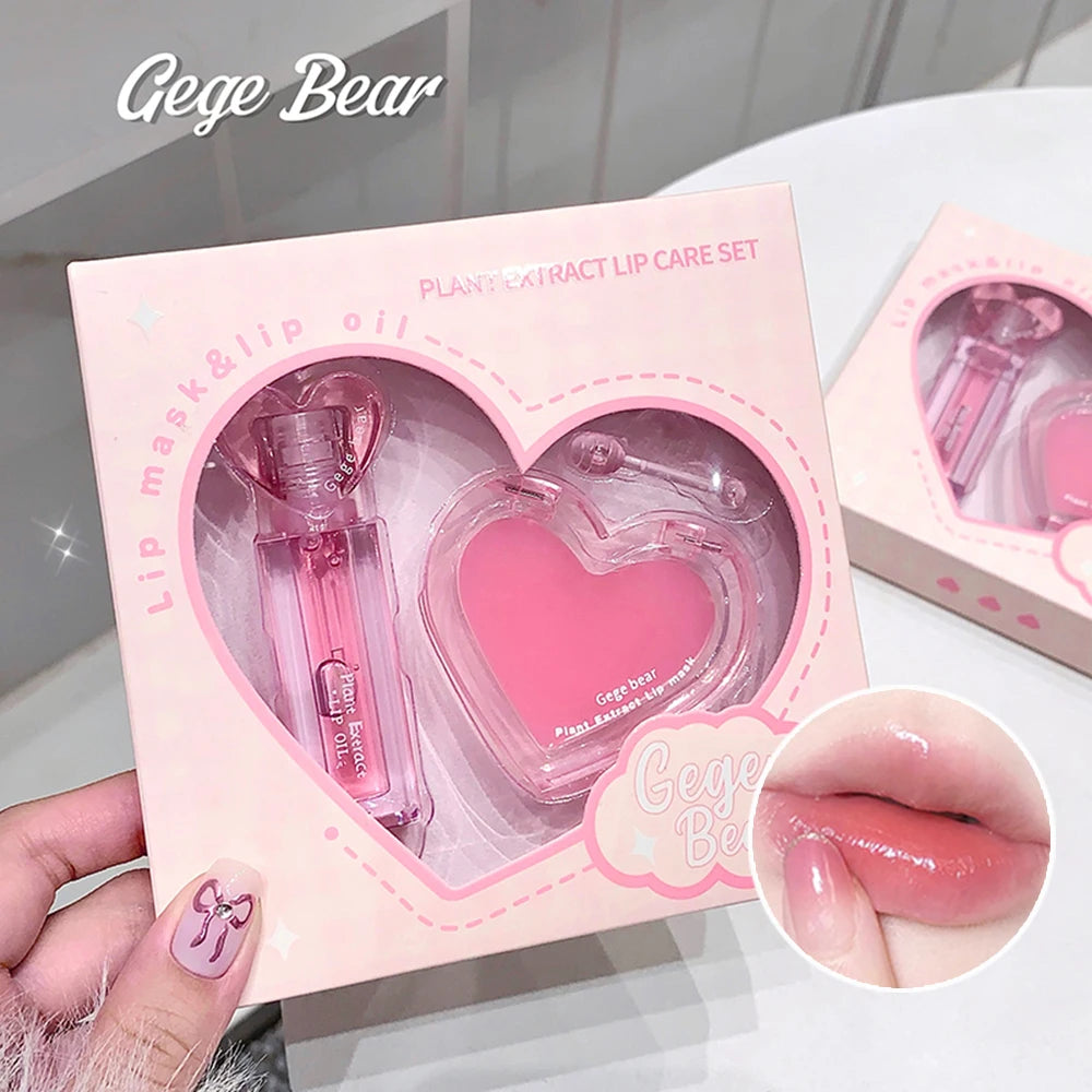 Gege Bear Plant Extract Lip Balm Moisturizing Gloss Colorless Qme