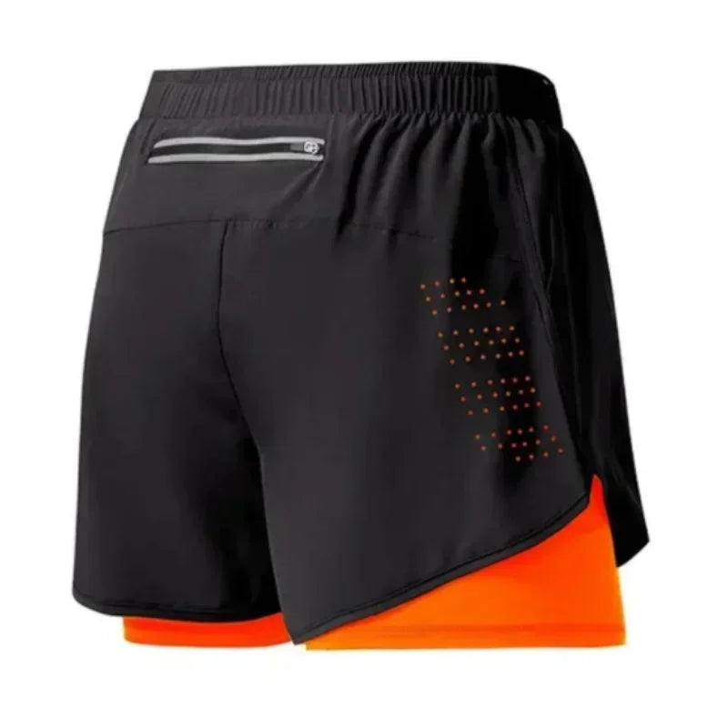 New Men Running Shorts Gym Sports Shorts 2 in 1 Quick Dry Workout Training Gym Fitness Jogging Short Pants Summer Men Shorts Qme OG 2XL