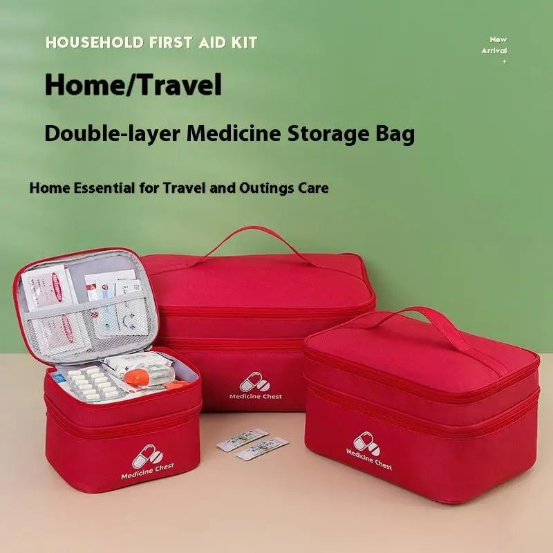 First Aid Home Travel Double Layer Classification Storage Drug Qme