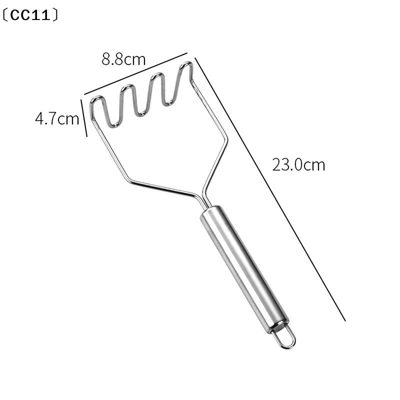 1 Stainless Steel Wave Potato Masher Ideal Kitchen Vegetable Fruit Qme