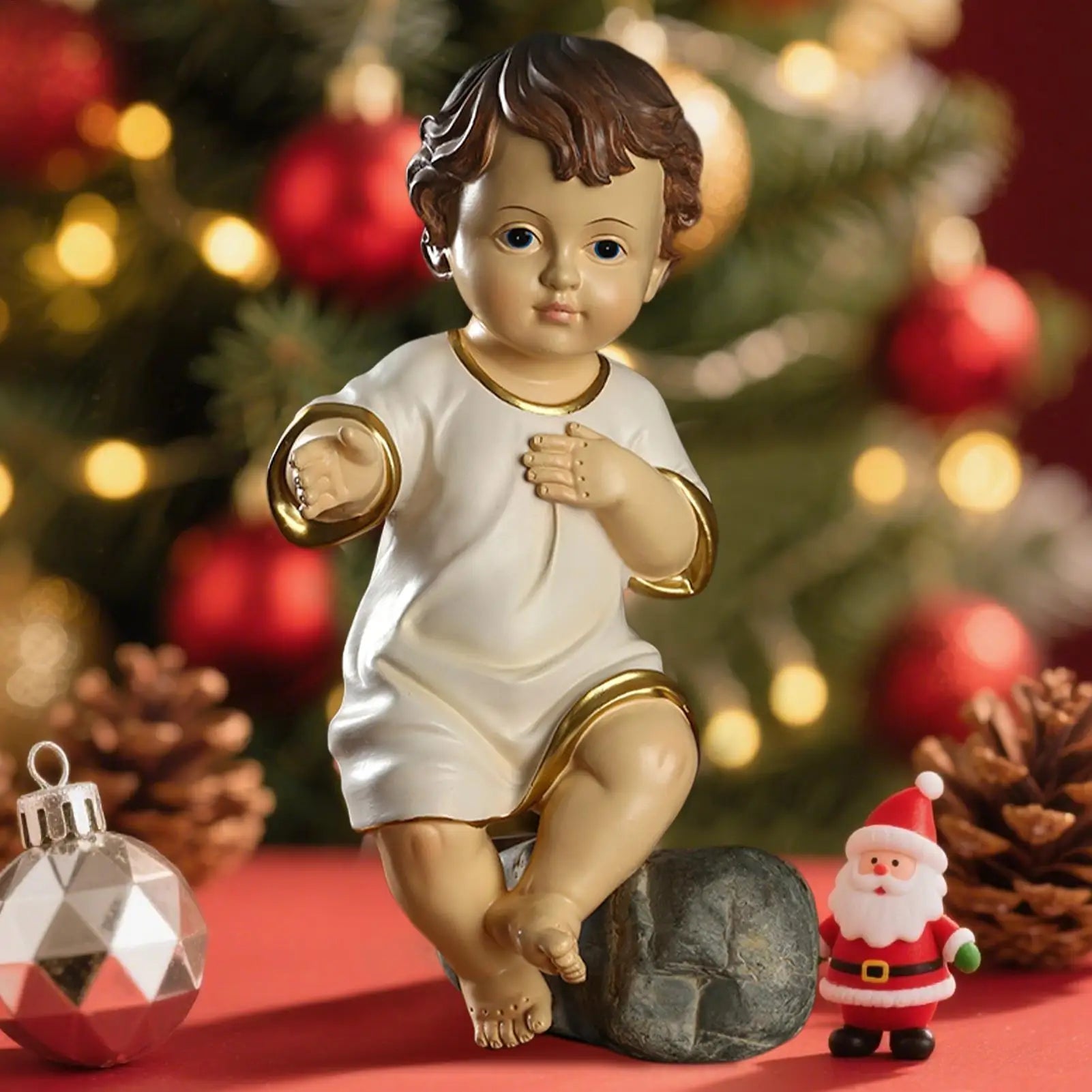 Baby Jesus Figurine Holiday Resin Nativity Ornaments Miniature Catholic Christian Statue Figurines Home Families Decors Qme