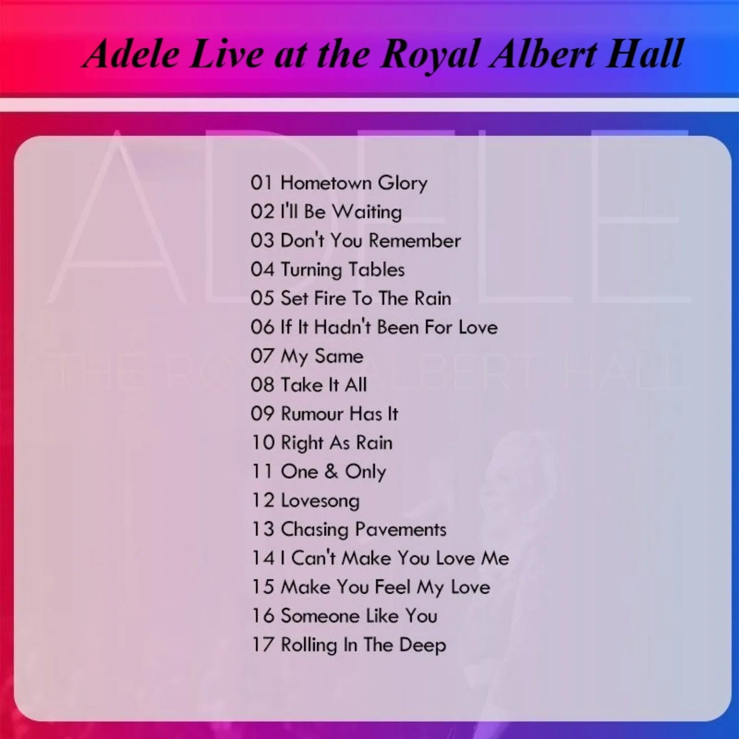 Top Female Vocal Live Concert Album CD ONLY, Black White Stage Live Performance Portrait Photo Cover Hi-Fi Lossless Sound Qme