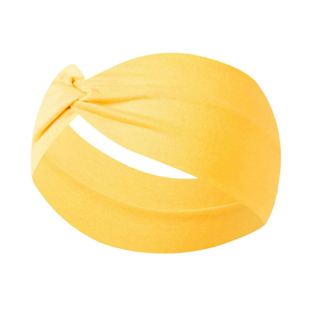 Unisex High Elastic Running Fitness Headband for Sports Yoga Solid Sweatproof Elastic Cotton Headscarf Wash Face Shower Supplies Qme Yellow