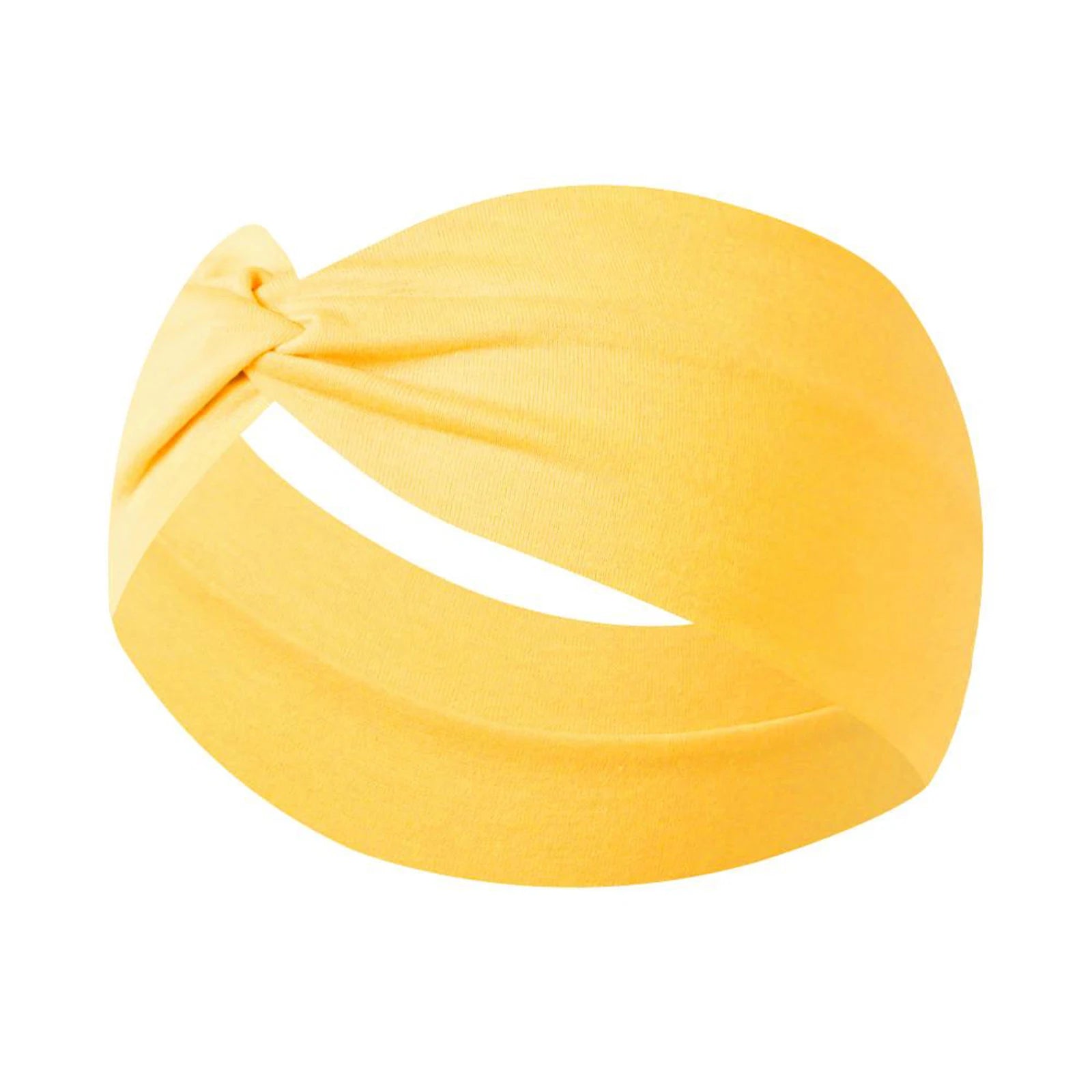 Unisex High Elastic Running Fitness Headband for Sports Yoga Solid Sweatproof Elastic Cotton Headscarf Wash Face Shower Supplies Qme Yellow