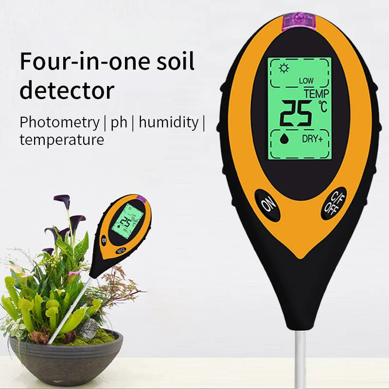 1 Soil PH Meter Tester Moisture Temperature Sunlight Intensity Qme A