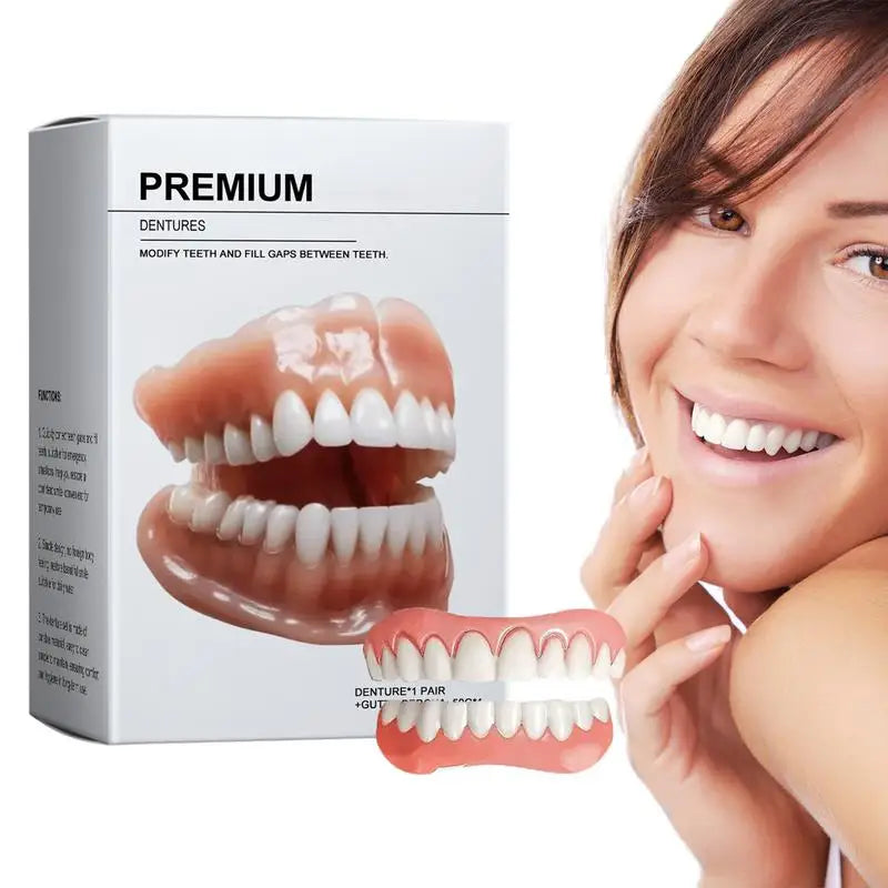 Denture Silicone Liners Soft Teeth Upper Lower Dentures Fake Tooth Qme