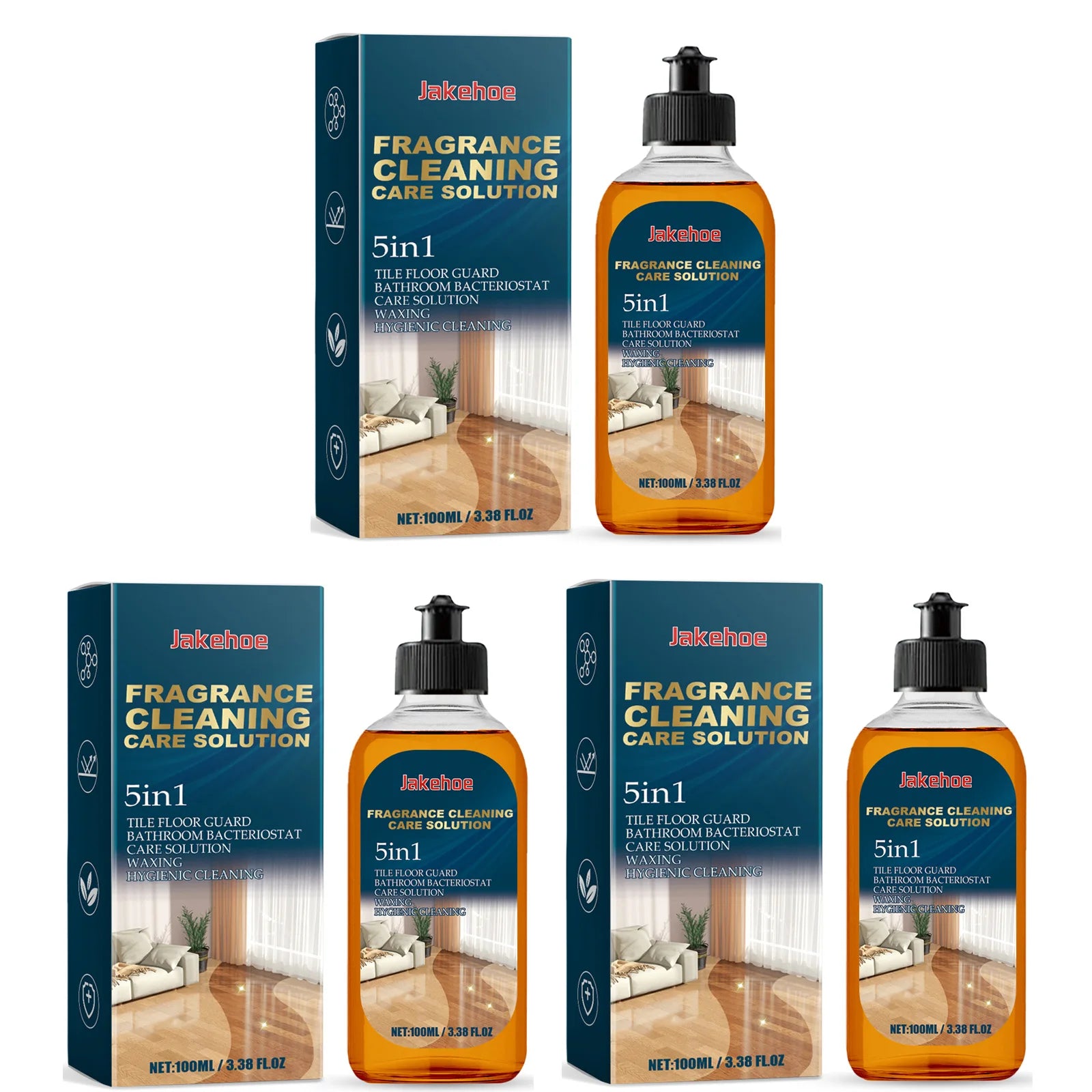 Floor Cleaning Agent Effectively Removing Stains Dust Quick Drying Prevent Slipping Repair Scratch Polishing Tile Cleaner Liquid Qme 3 X 100ml Boxed