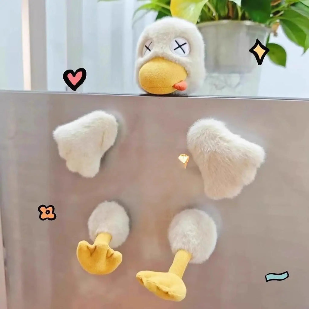 Magnetic Detachable Plush Duck Detachable Cute Stress Relief Fidget Dolls Cartoon Stuffed Animal Doll for Kids Teens Adults Home Qme