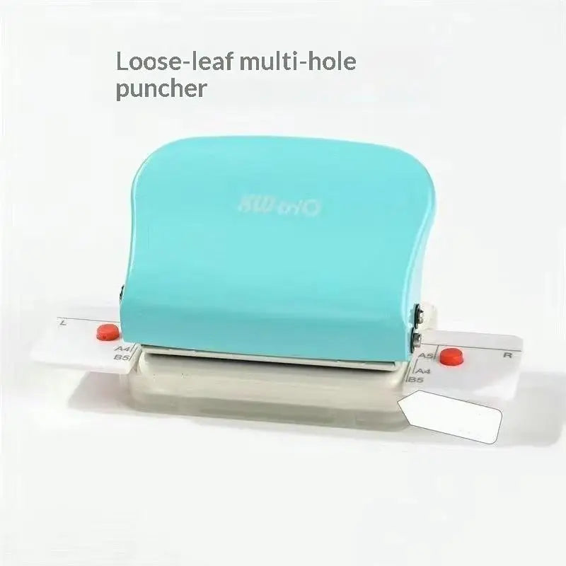 6-Hole Punch Labor Saving Manual Hole Puncher A4 A5 B5 Loose Leaf Qme Green