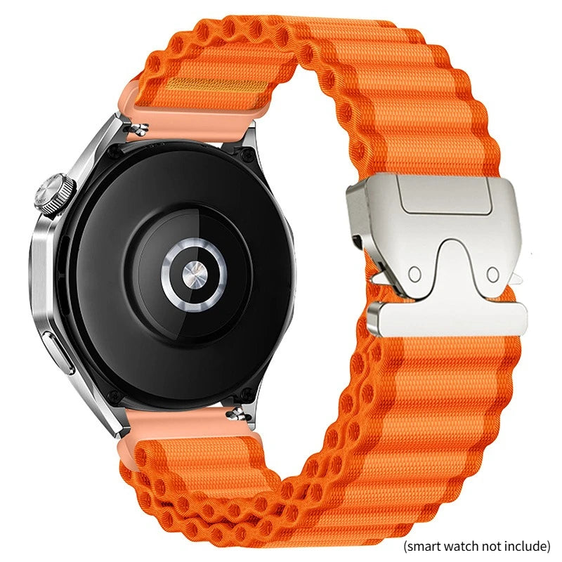QuickFit 20mm 22mm 26mm Woven Nylon Band For Garmin Fenix 8 47mm 51mm 7 7X 6 6X 5 5X Plus/Enduro 3/Epix Pro Gen 2 Strap Bracelet Qme Orange Silver 20mm