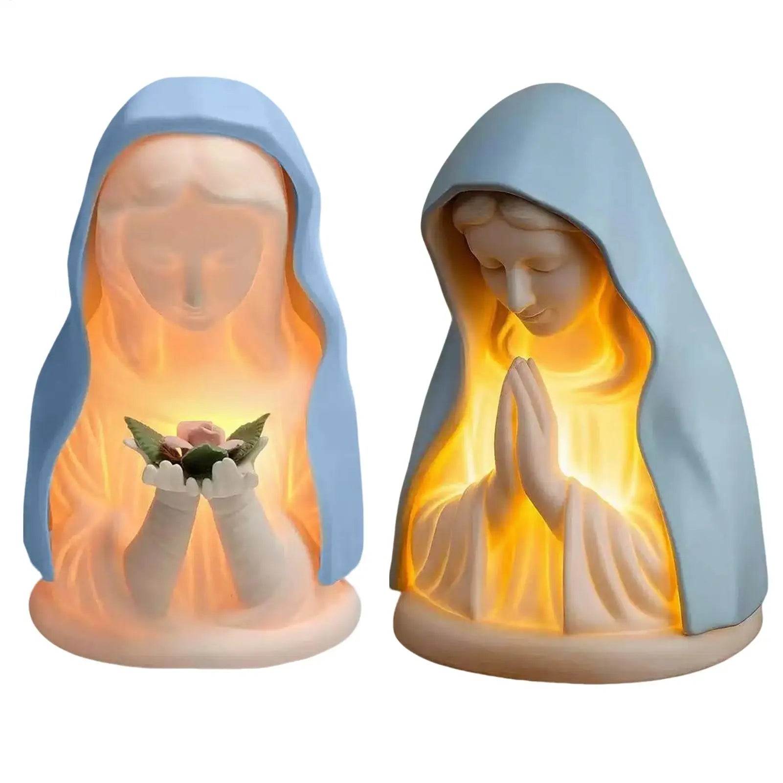 Blessed Mother Mary Night Light Warm Lighting Figure Craft Catholic Night Light for Home House Birthday Nursery College Room Qme