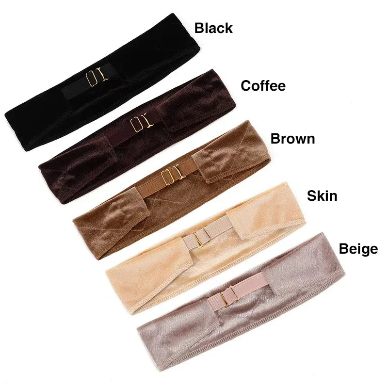 Yajukai Wig Grip Headband Adjustable Elastic Band Velvet Scarf No Qme