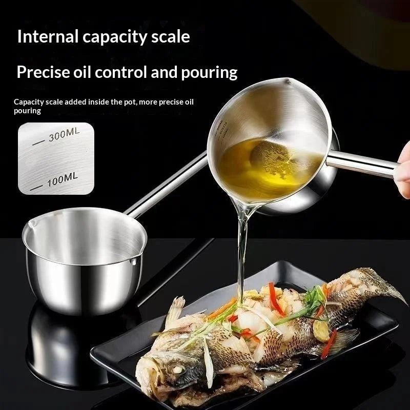 Multifunctional Sauce Spoon Stainless Steel Seasoning Oil Pour Spout Qme