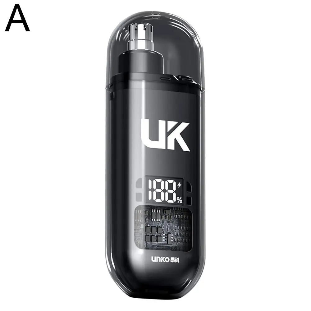 Digital Electric Nose Hair Trimmer Painless Shaving Mens Eyebrow Nose Trimmer USB Rechargeable Ear & Nose Hair Trimmer Machine Qme black CN