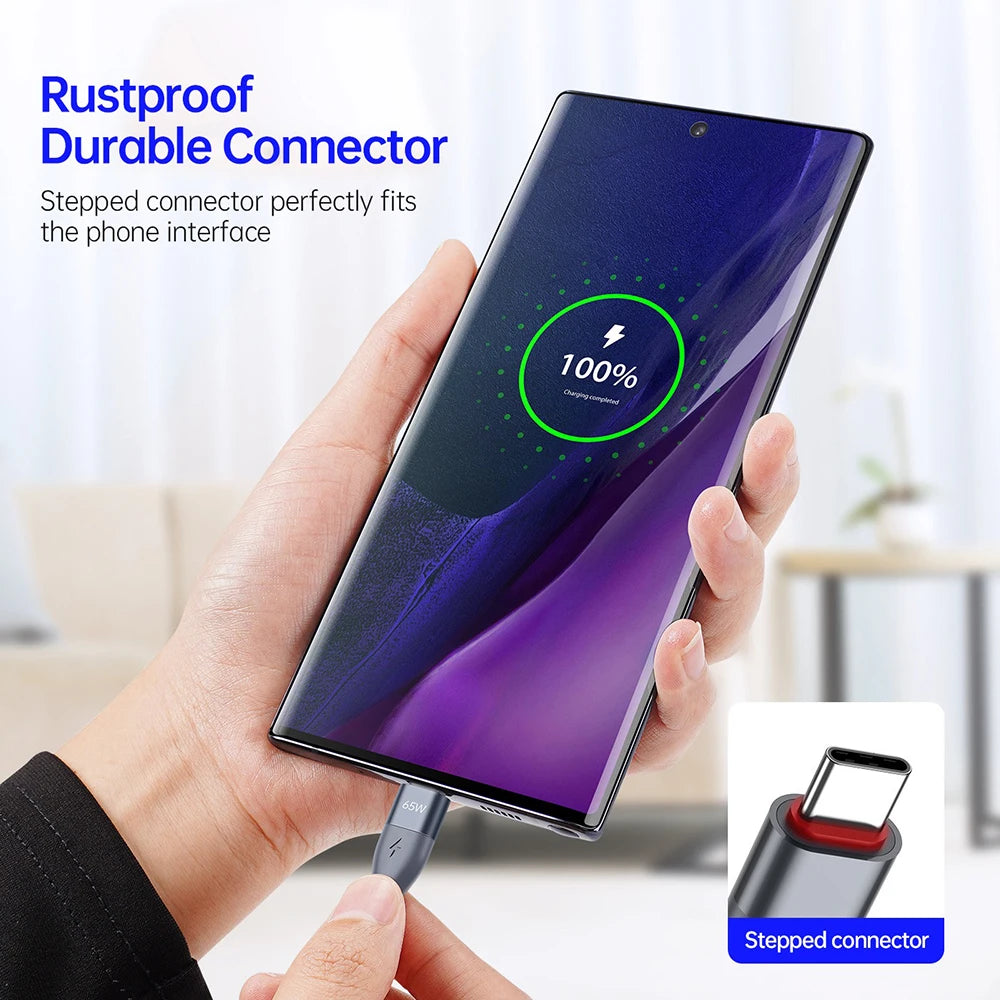 USB C To USB C Data Cable 65W PD Fast Charging Wire 1m/2m/3m Data Transmission Line For iPhone Samsung Quike Charging Data Cable Qme