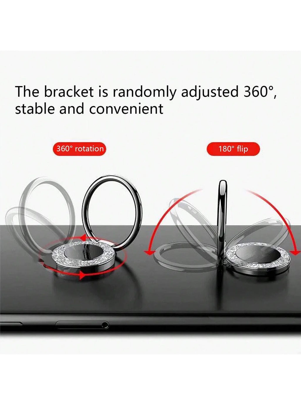 Round Foldable Zinc Alloy Phone Ring Holder 360 1 Rotating Magnetic Qme