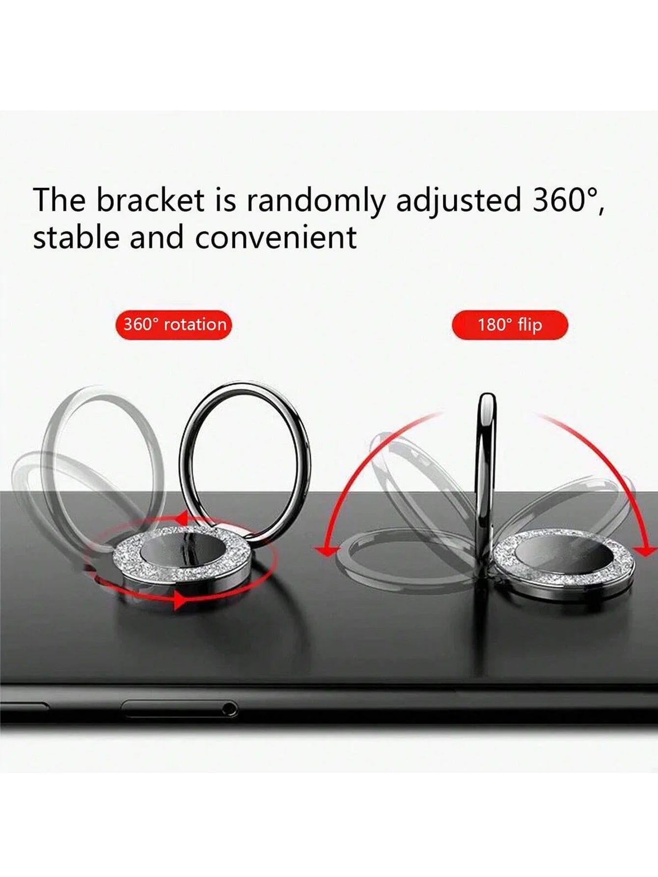 Round Foldable Zinc Alloy Phone Ring Holder 360 1 Rotating Magnetic Qme