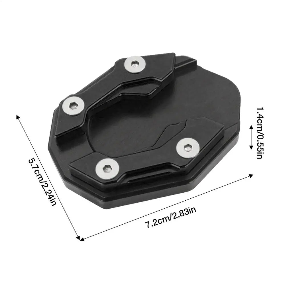 NEW Motorcycle Kickstand Pad Extender Foot Side Stand Motorcycle Kickstand Extension Support Plate Foot Side Stand Extension Pad Qme Black