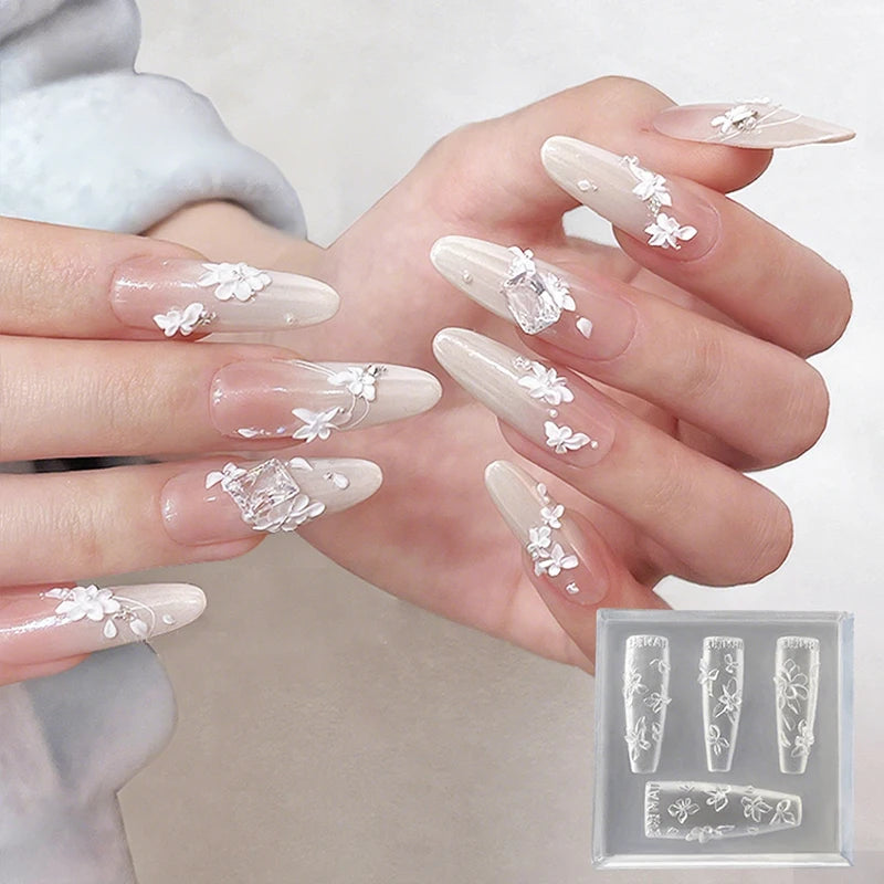 3D Flowers Nail Mold DIY Silicone Floral Petal Design Resin Molds Art Qme