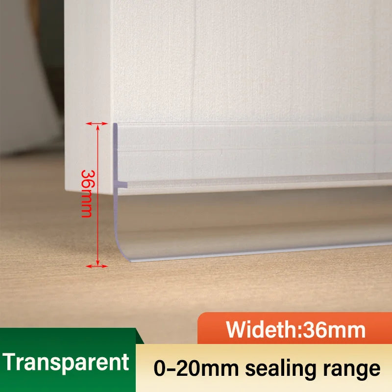 Self-Adhesive Thickened Door Bottom Sealing Strip Thermal Insulation Door Weatherstrip Anti-cold Window Draft Stopper Tape Qme 5M(1MX5PCS) Transparent 36mm