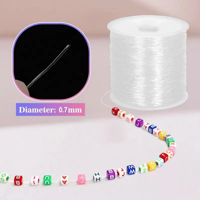 Stretchy Bracelet String 0.7mm Crystal Clear Elastic String Bead Cord for Bracelets, Necklaces, Crafts, Jewelry Making Supplies Qme