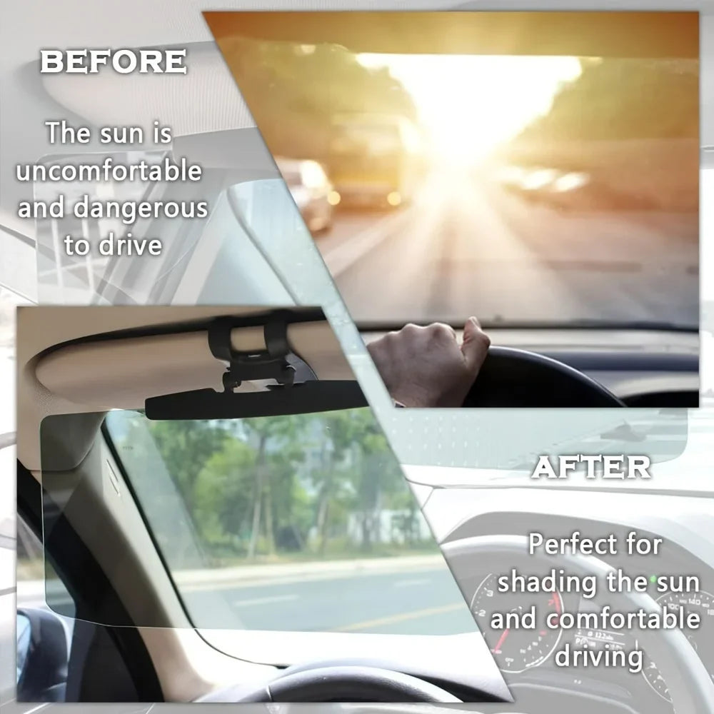 Adjustable Polarized Car Sun Visor Extension Anti-UV Anti-Glare Sunshade HD Night Driving Protector for Most Vehicles Accessory Qme