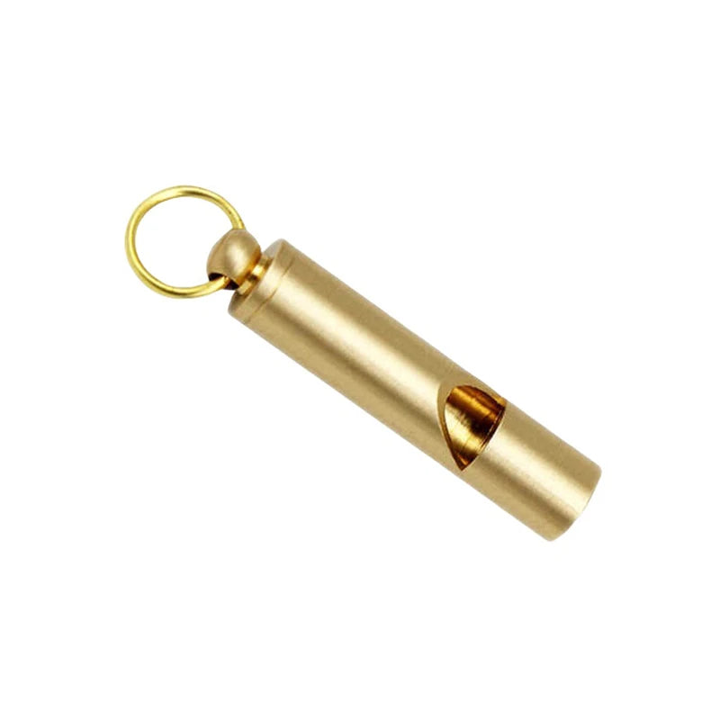 Brass Whistle Decibel Portable Outdoor Hiking Camping Life-saving Qme A1