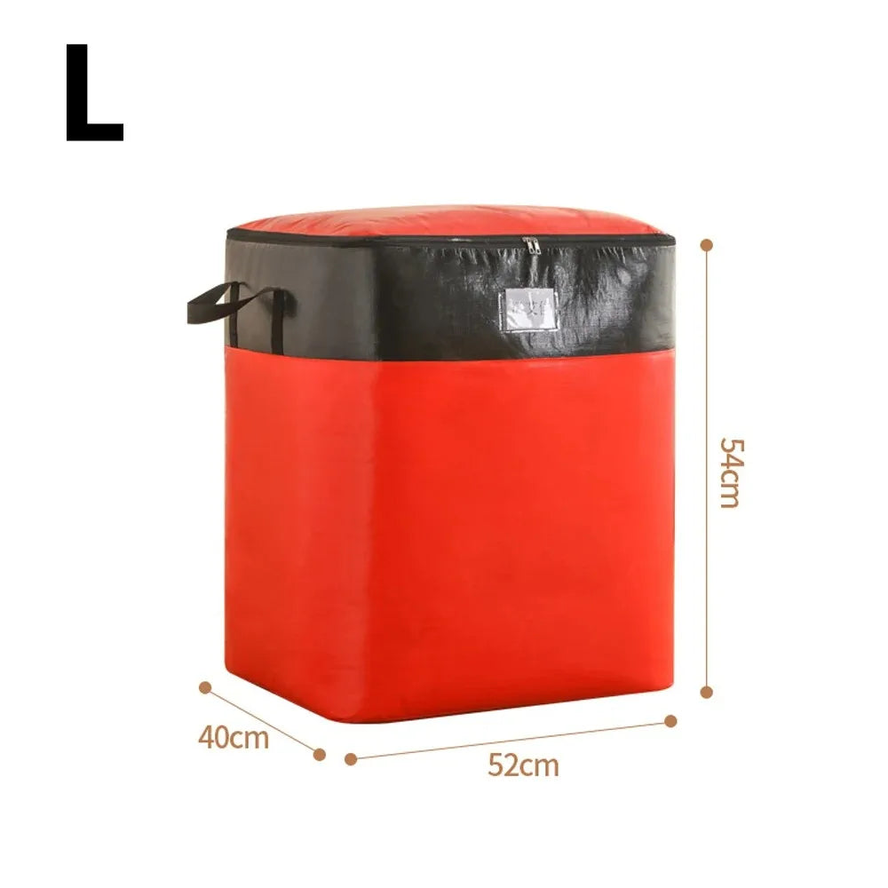 Thickened Eco-friendly Luggage Bag Waterproof Woven Bag Transfer Storage Wear-resistant Bag Large Capacity Foldable Moving Bag Qme Red L 104L