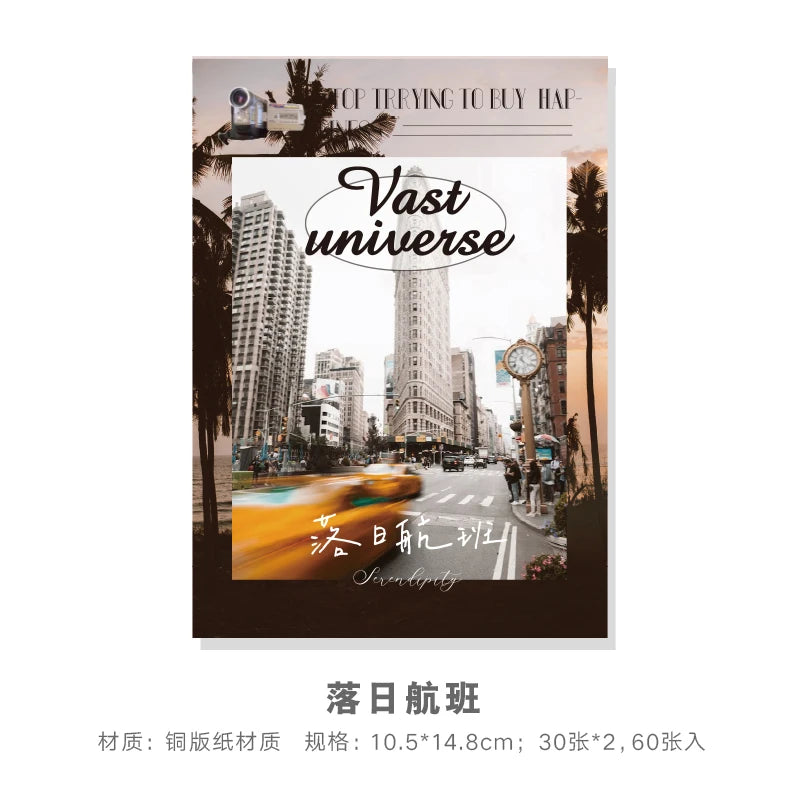 60 sheets INS Landscape Scrapbooking Collage Junk Journal School Stationery Supplies Aesthetic Decorate Planner Background Paper Qme B