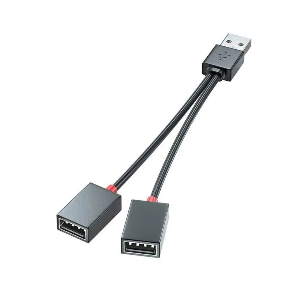 2 in 1 Out USB HUB Car USB Splitter Cable USB Multifunction Adapter Charging Cable For iPhone Huawei Samsung Xiaomi Smart Phone Qme 1 to 2