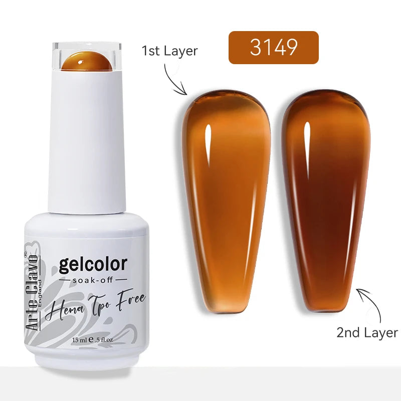 Arte Clavo Jelly Transparent Gel Nail Polish Summer Nude Pink Semi