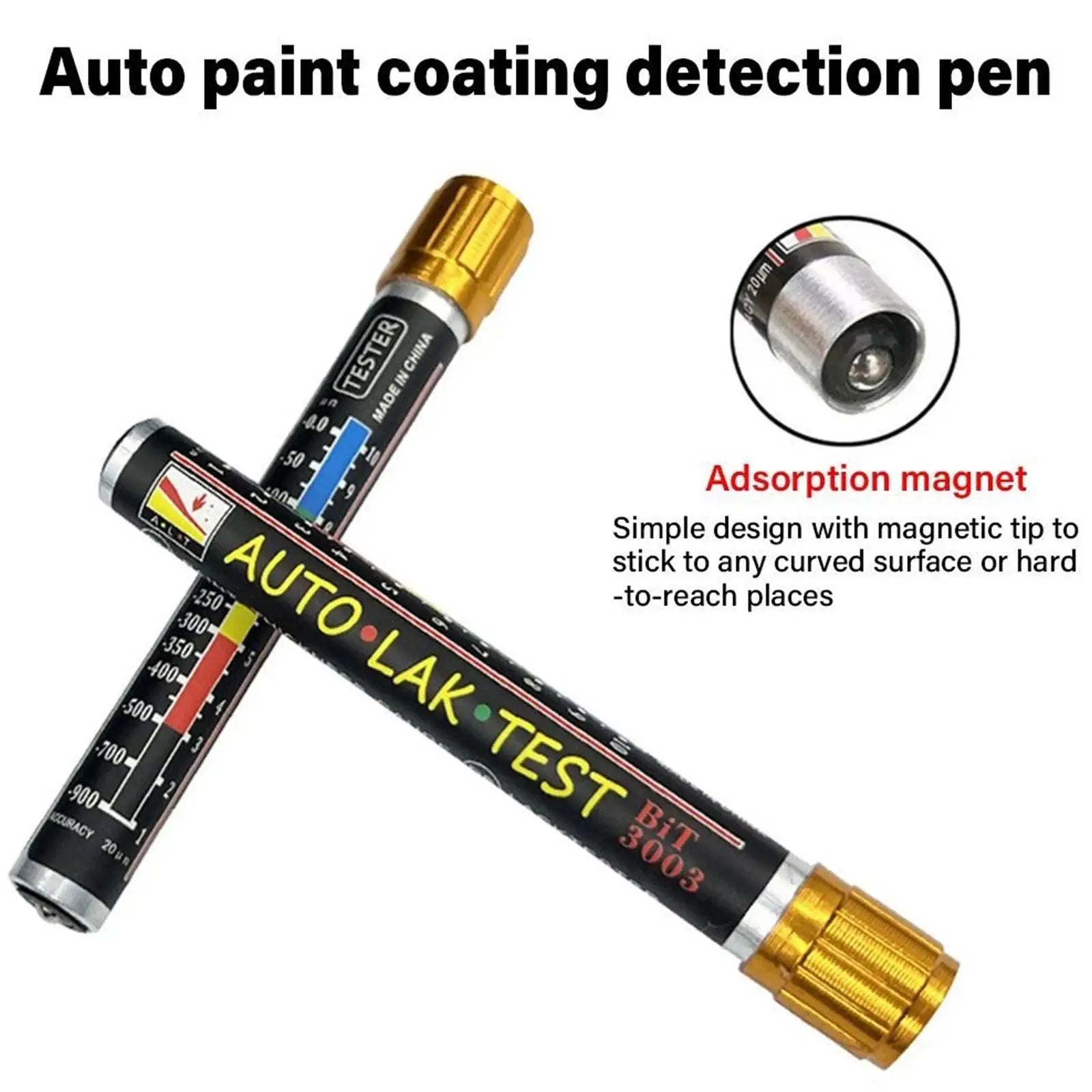 Car Paint Thickness Tester Pen Magnetic Tip Scale Portable Coating Qme