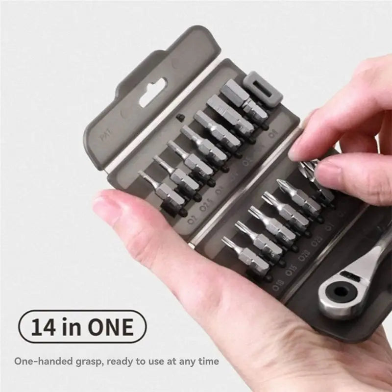 A02F-Detachable Foldable Screwdriver Set Multifunctional Driver Bits Tool Kit Screwdriver Tips For Home Repair Qme