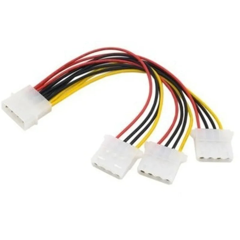 10pcs High Quality 4Pin IDE Power Cables HY1578 4 Pin Molex Male To 3 Port Molex IDE Female Power Supply Splitter Adapter Cable Qme 10pcs