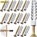 5/100 Sets Metal Sawtooth Expansion Pipe Self Tapping Screws Kit for Hollow Walls Tile Drywall Anchors Anti Loosening Fastener Qme 5 sets