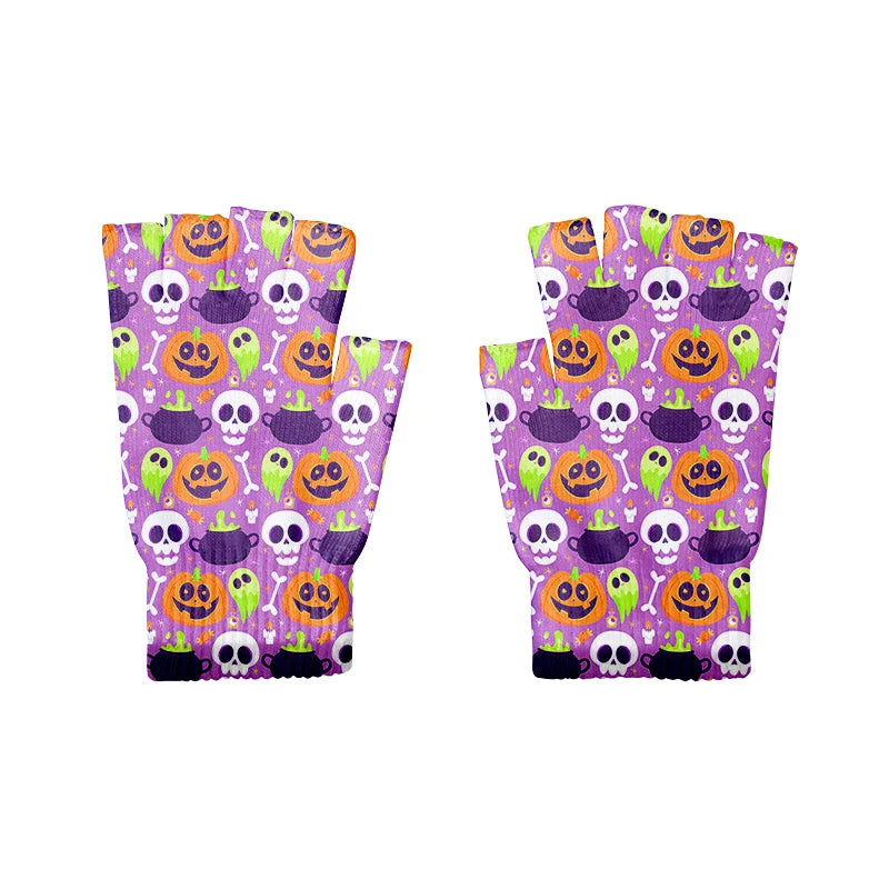 DIY Custom 3d Printed Fingerless Gloves Christmas Leisure Knitted Qme