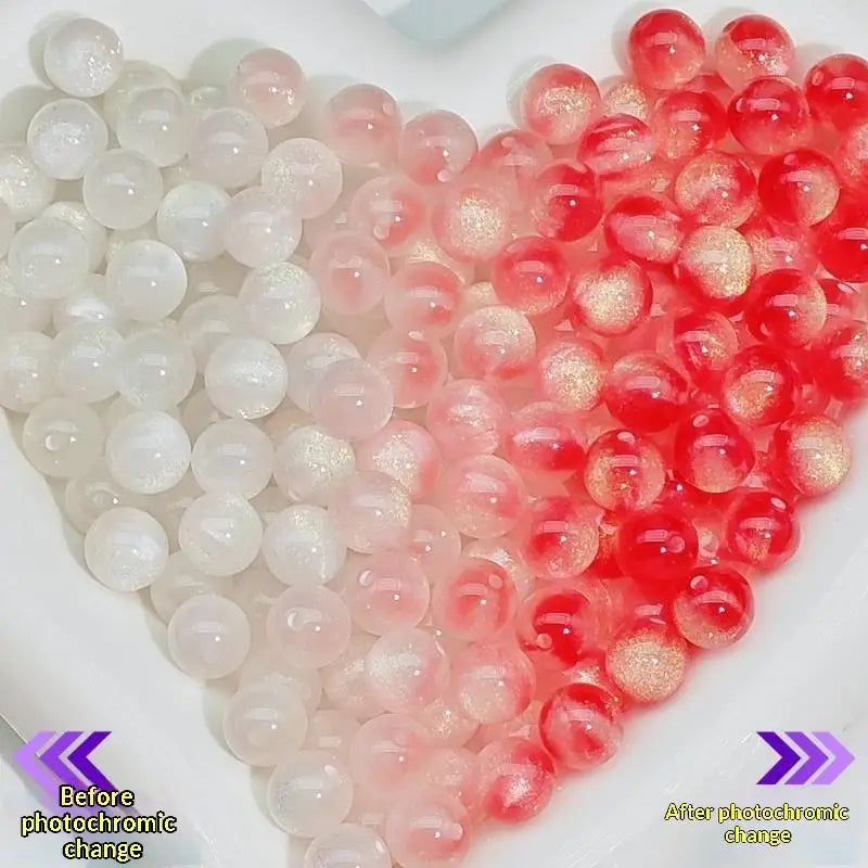 10mm UV Reactive Cat Eye Resin Round Beads 10Pcs Color Shift Spacer Beads DIY Handmade Jewelry Making Accessories Charms Qme A18