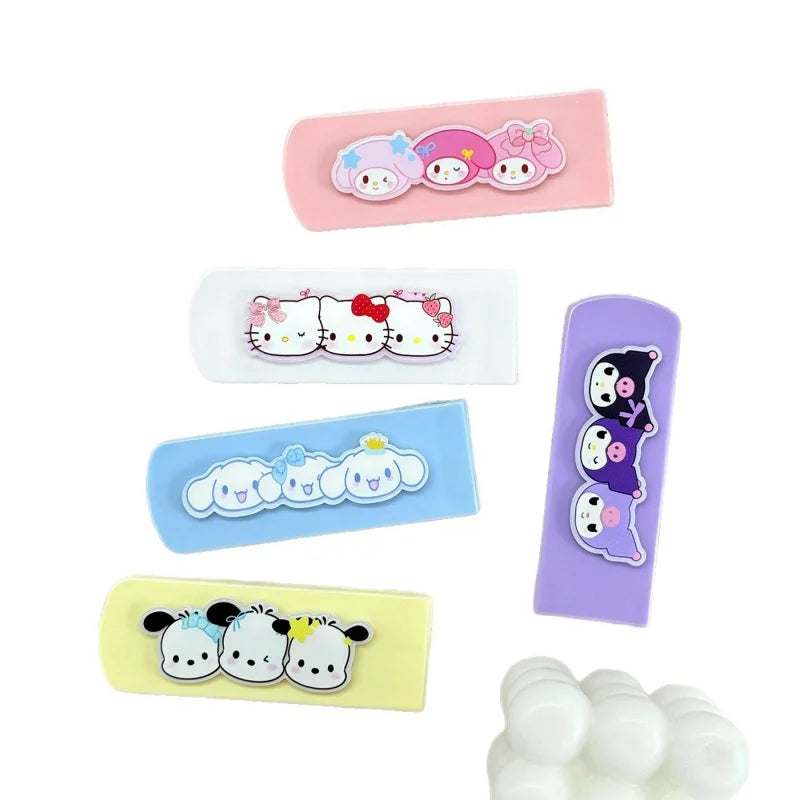 Cute Mini Hello Kitty Comb Cartoon-Style Folding Bangs Comb Portable Fine-Tooth Comb with Mirror Qme