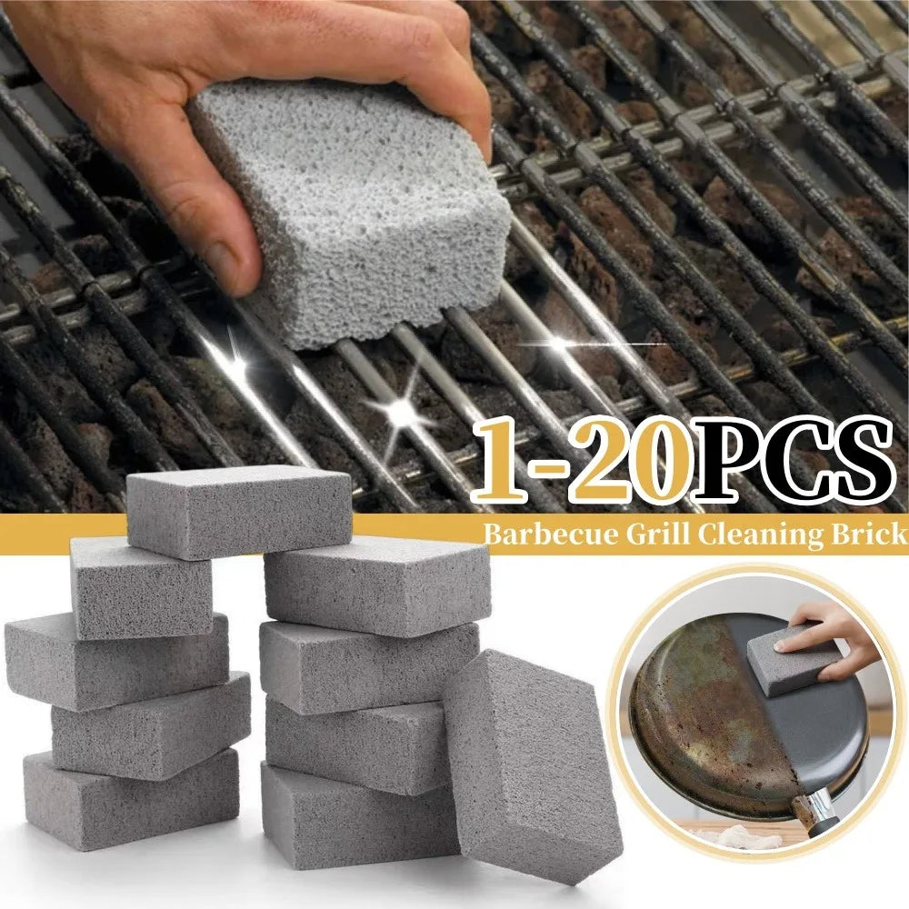 1-20PCS Barbecue Grill Cleaning Stone Outdoor Kitchen BBQ Grill Oil Stain Cleaning Cleaning Stone Pumice Stone Kitchen Gadgets Qme