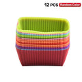 12 Silicone Lunch Box Dividers Bento Dish Cups Salad Dressing Kid Qme Rectangle 12PCS