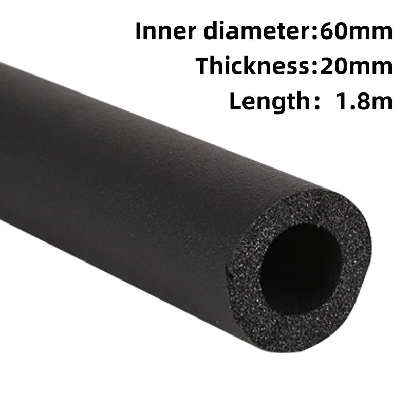1.8m Rubber Insulation Pipe B1 Grade Thickened Solar Water Heater Water Pipe Flame Retardant and Antifreeze Insulation Sleeve Qme 60x20mm