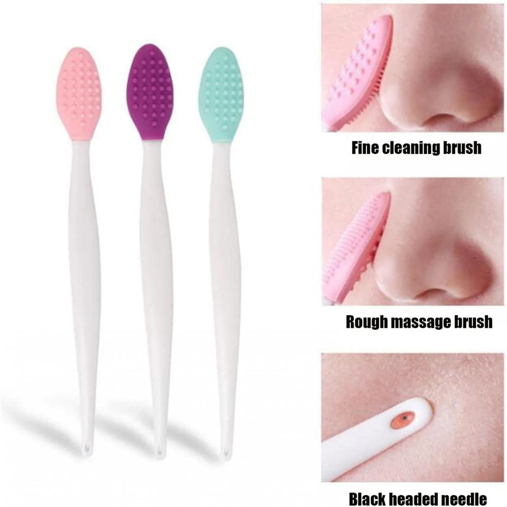 4pcs Skin Care New Fashion Design Nose Double-Sided Tool Silicone Lip Scrub Exfoliator Brush make up brushes makeup brush set Qme
