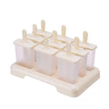9 Grid Ice Cream Mold Popsicle Tray DIY Machine Homemade Summer Stick Qme Beige 1