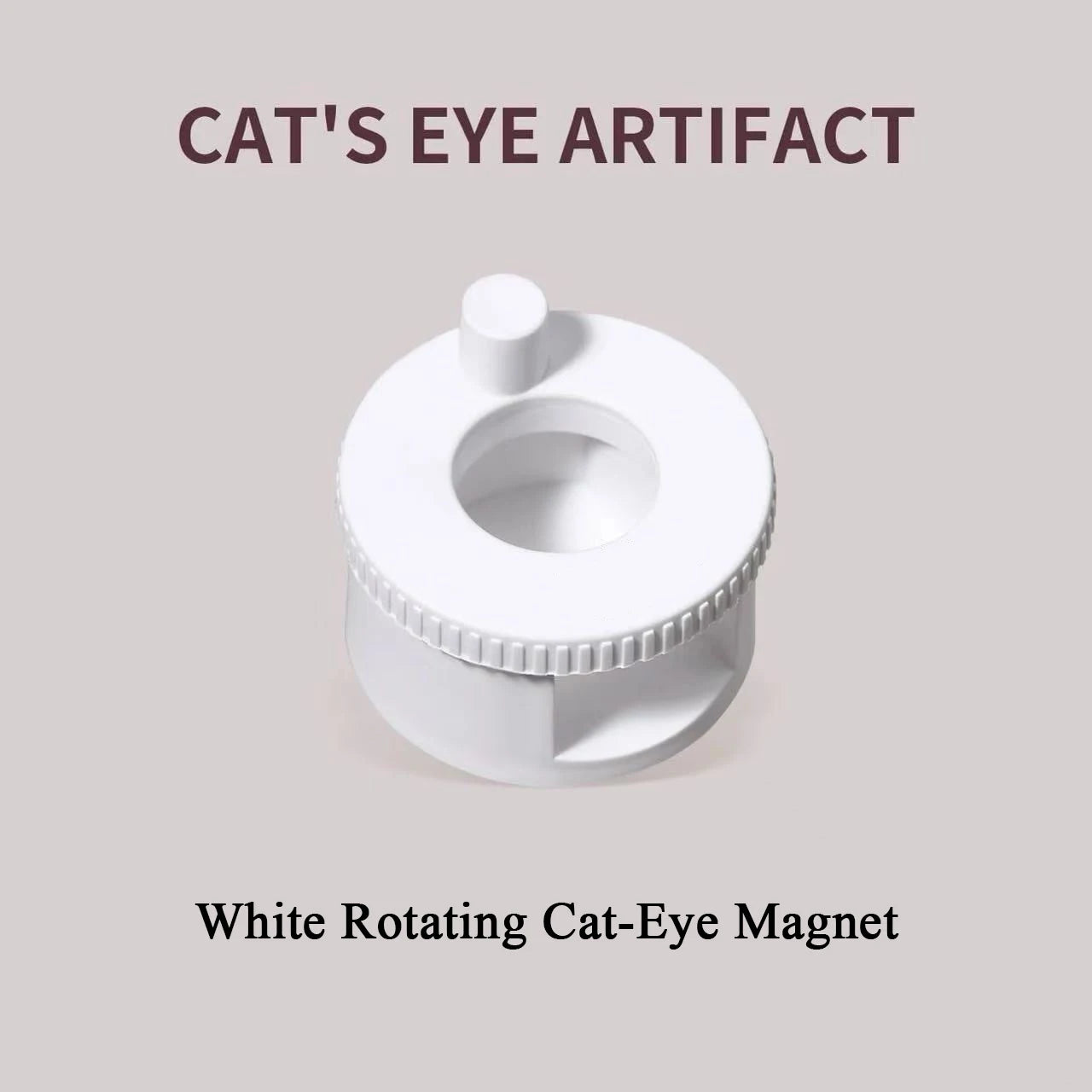 Auto Rotate Cat Eye Magnet, Professional Nail Art Tool for 3D Glass Bead Effect, Strong Magnetic Wand Easy for Beginner DIY Nail Qme B White