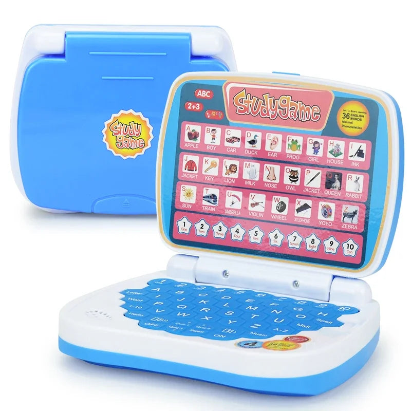 English Learning Small Laptop Toy for Children.Kids. Boys and Girls Computer for Aphabet ABC.Numbers.Words.Spelling.Maths.Music Qme Blue