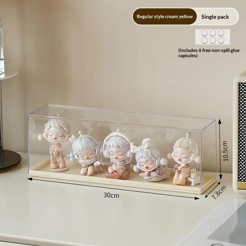 Storage Box Stackable Dustproof Rack Acrylic Doll Collectible Display Qme D